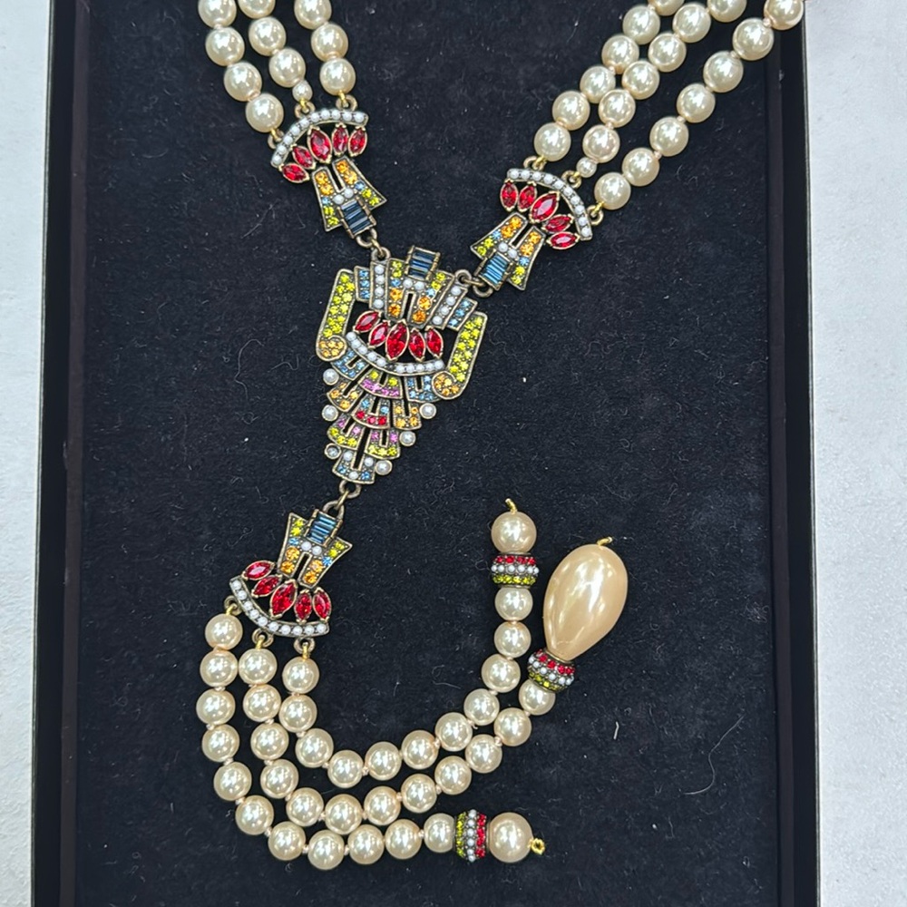 Heidi Daus Majestic Elegance cream Pearl multi strand necklace - show stopper! - Picture 10 of 17